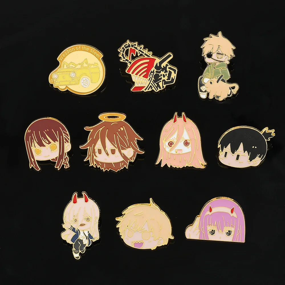 30 Styles Cartoon DIY Chainsaw Man Denji Pochita Makima Badge Lapel Brooches Jewelry Alloy Anime Brooch