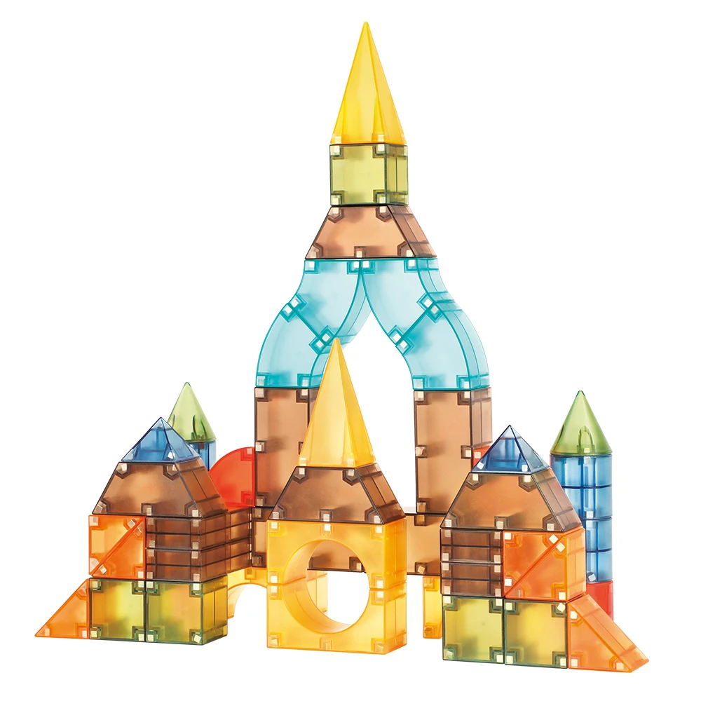 New design 3D Colorful DIY Magnetic Tiles Geometric Other Toys Building Blocks Set Educational Kids Stem magnetic cube