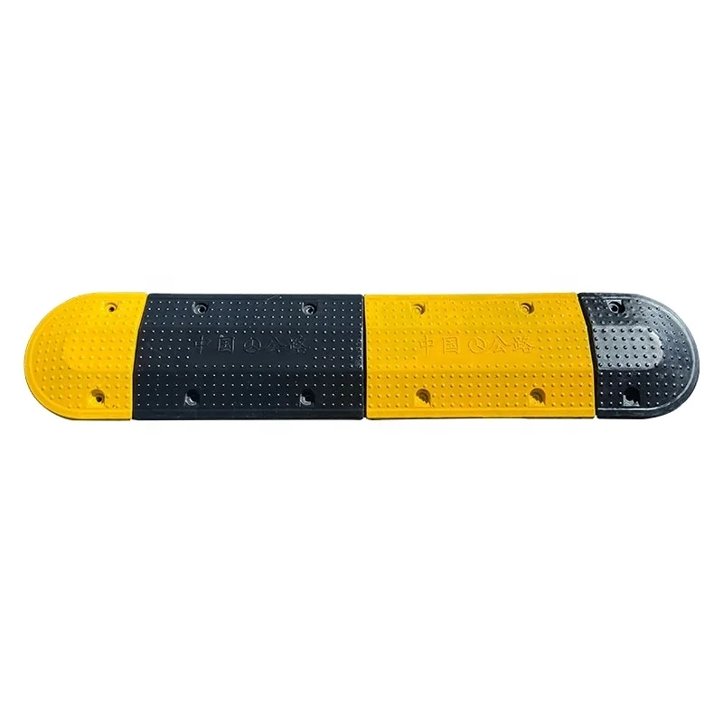 Yellow and Black Rubber industrial Speed Bump Car Wheel Block Deceleration cushion