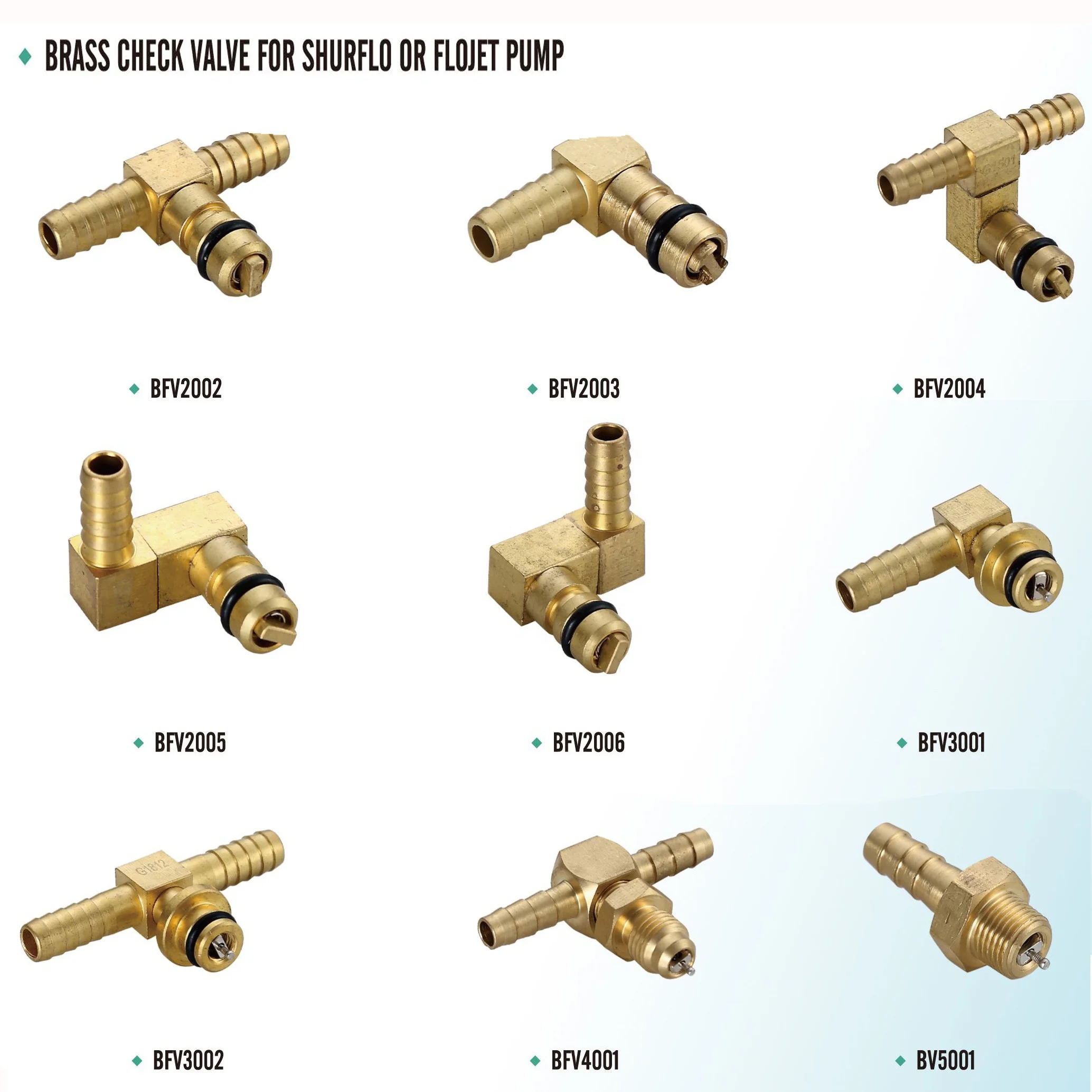  Manual Brass Stem Flojet pump brass fitting 1/4 barb offset tee CO2 with check
