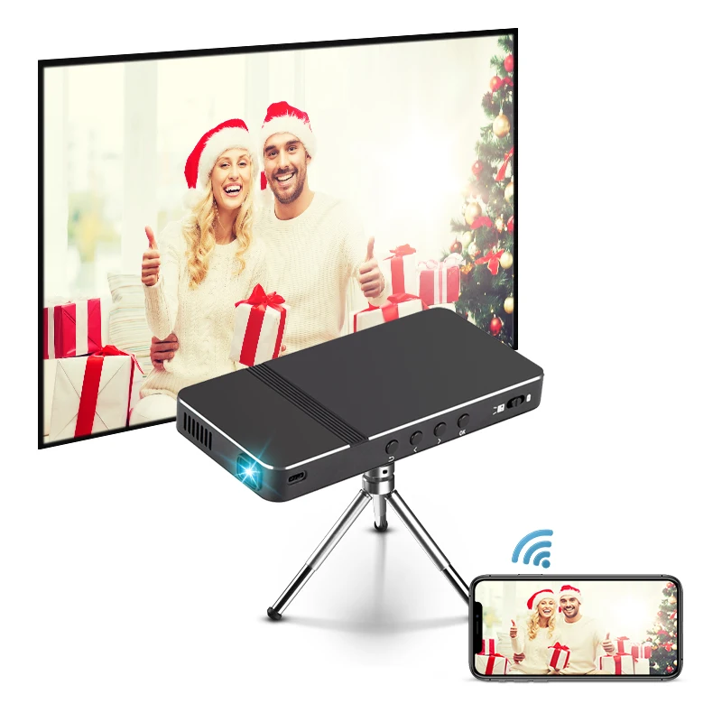 Hotack mobile phone charging projection all in one Outdoor camping pocket projector home theater christmas projectors