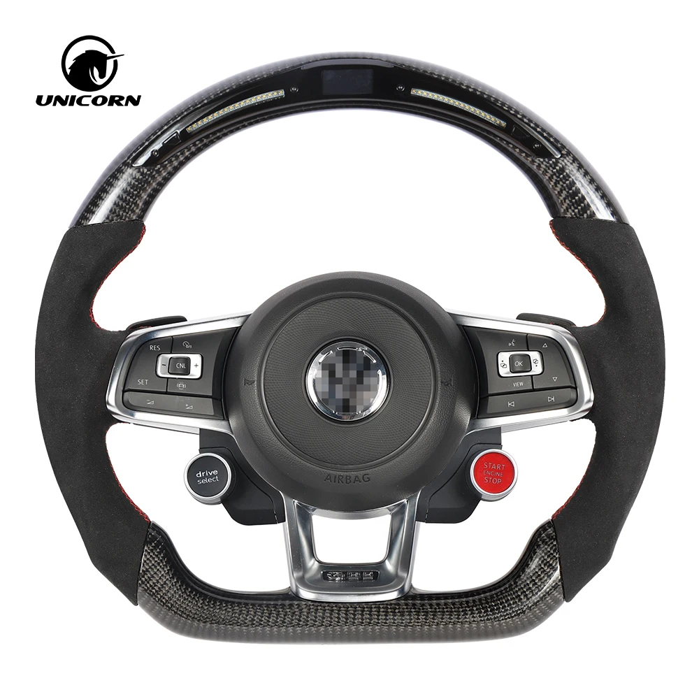 Пользовательский светодиодный руль из углеродного волокна для Volkswagen Polo MK4 MK5 MK7 MK8 Golf 5 6 7