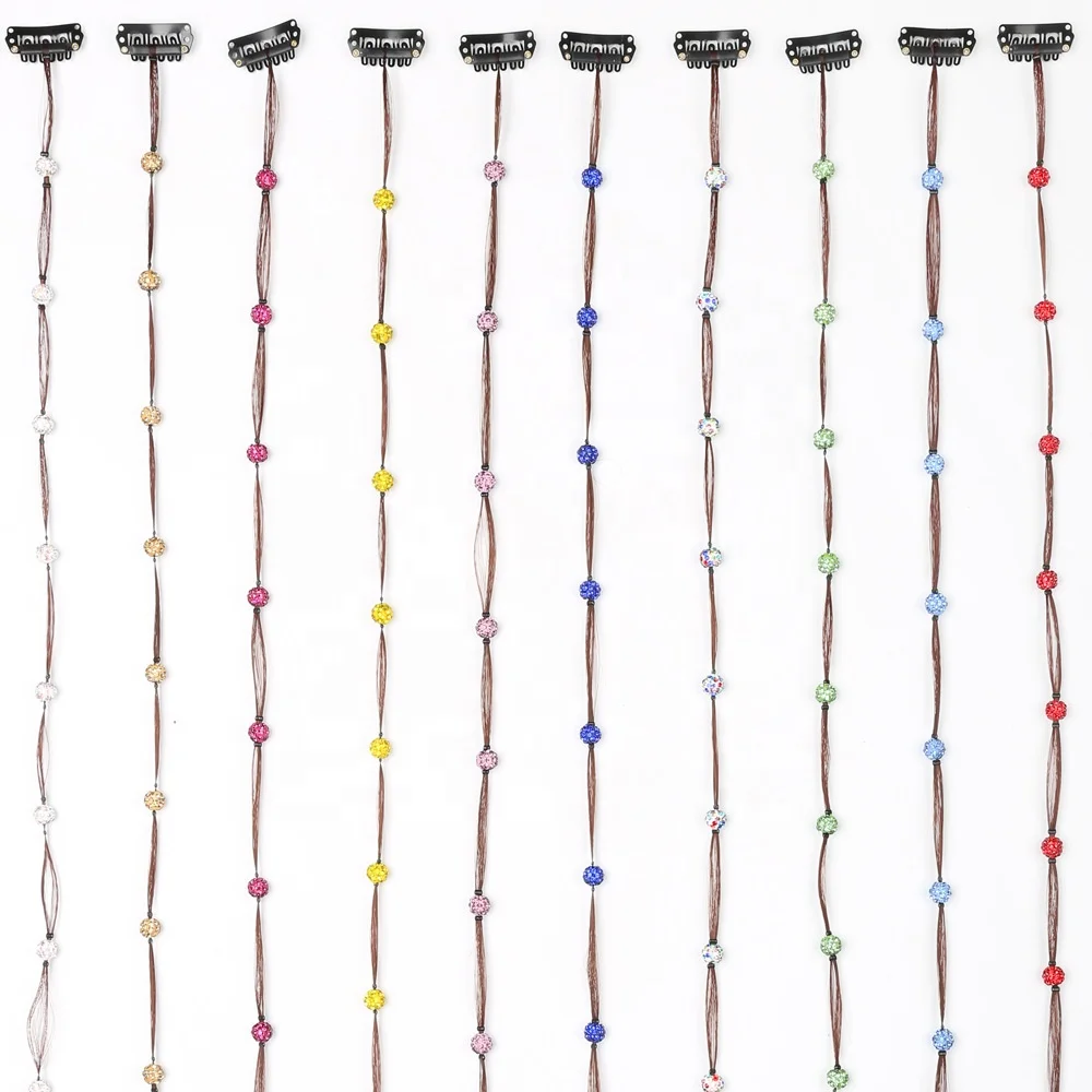 Wholesale Shiny bling bling hair accessories hair extensions hair blings with rhinestones ball