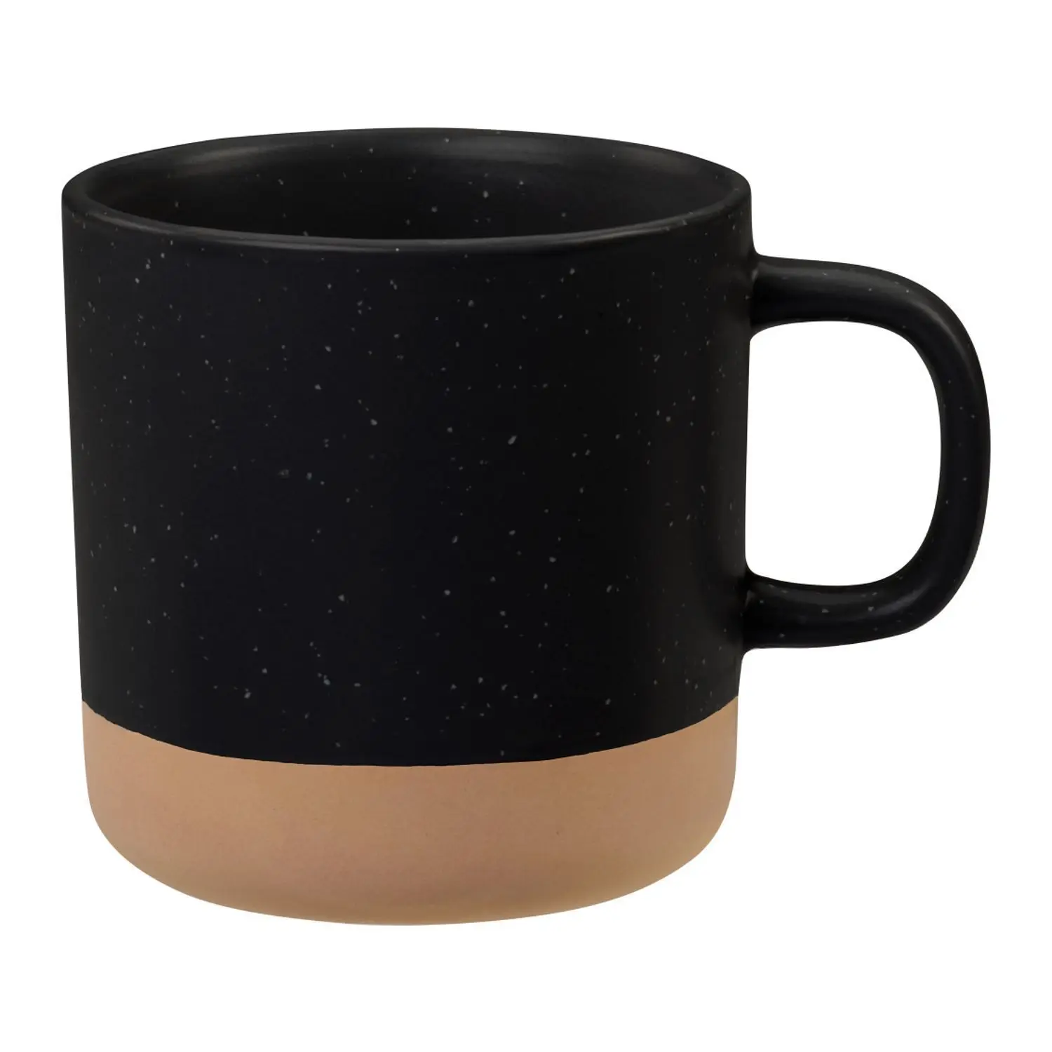 GZYSL Factory Custom Two Color Combination matte white/black Speckled Breakfast Milk Tea Water Coffee Stoneware Mug with Dot