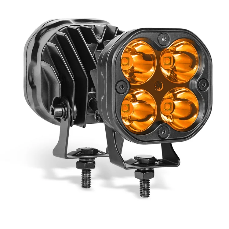 80W Amber Light Pair Spot Beam Aluminum Led Driving Light Pod