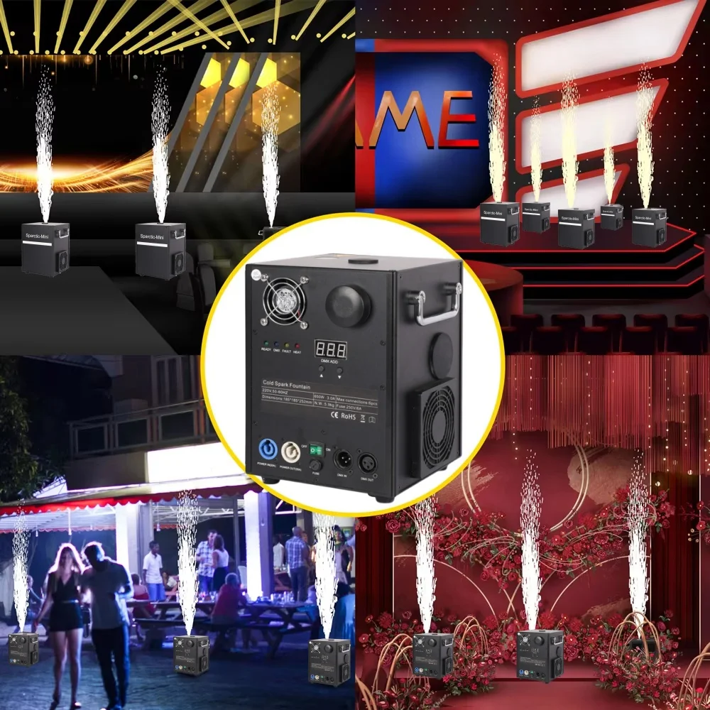 Cold Spark Flame Machine DMX Stage Effect Machine for DJ Stage Events Wedding Party Club Firework Fountain Machine