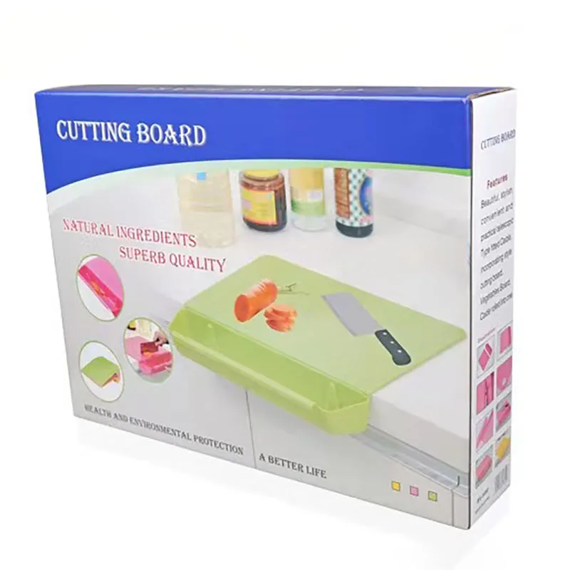 Home Kitchen Two-in-One Storage Trough Cutting Board Plastic Chopping Block