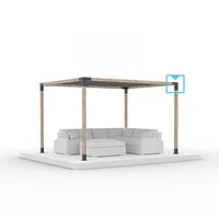 UK Outdoor Retractable Garden Yard Grape Pergola with Sun Shade Canopy Patio Metal Shelter Hardware Gazebo Post Pergola Brackets