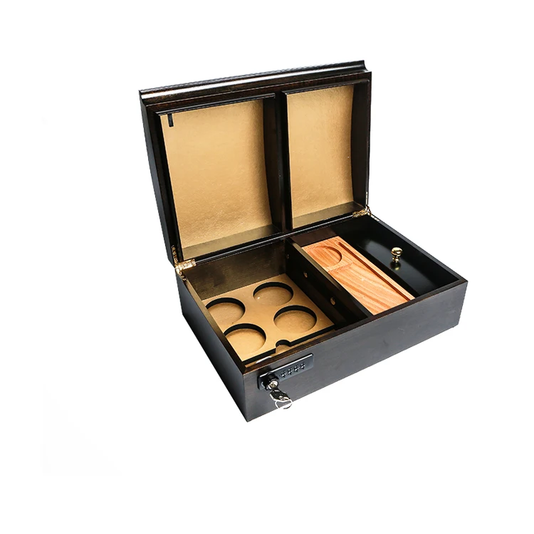 Двухсекционная современная витрина для сигар, коробка для сигар с хьюмидором