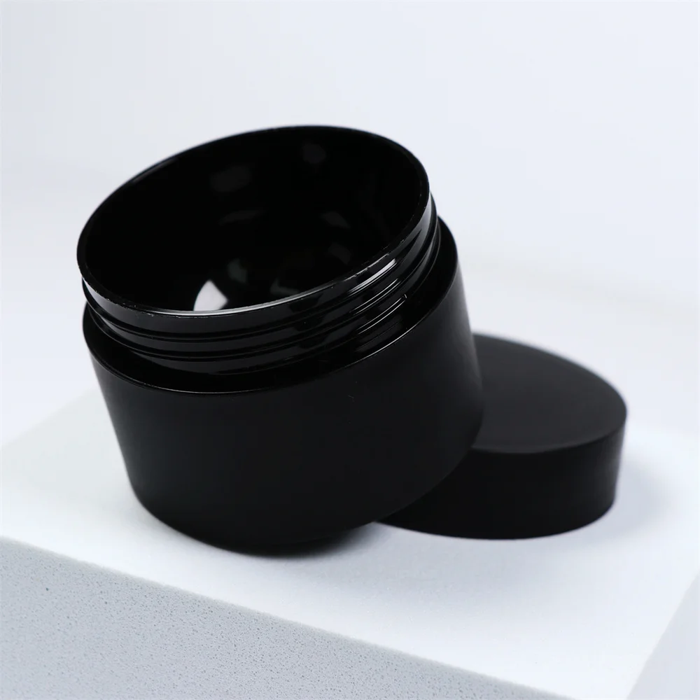 Double wall 5g 10g 15g 20g 30g 50g 100g scrub body butter Face Cream Frosted Lip Balm Container matte black jar pp cosmetic jars