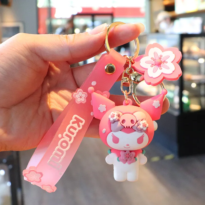Милый брелок LiLangDa Kuromi Melody cinnamoroll помпон пурин аниме Мультяшные брелки Kawaii Sakura doll оптовая продажа
