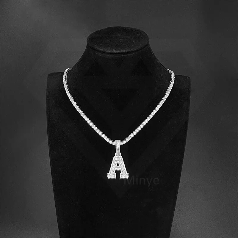 Newest Custom Hip Hop Iced Out Letter Pendant Necklace S925 Sterling Silver Moissanite Pendant