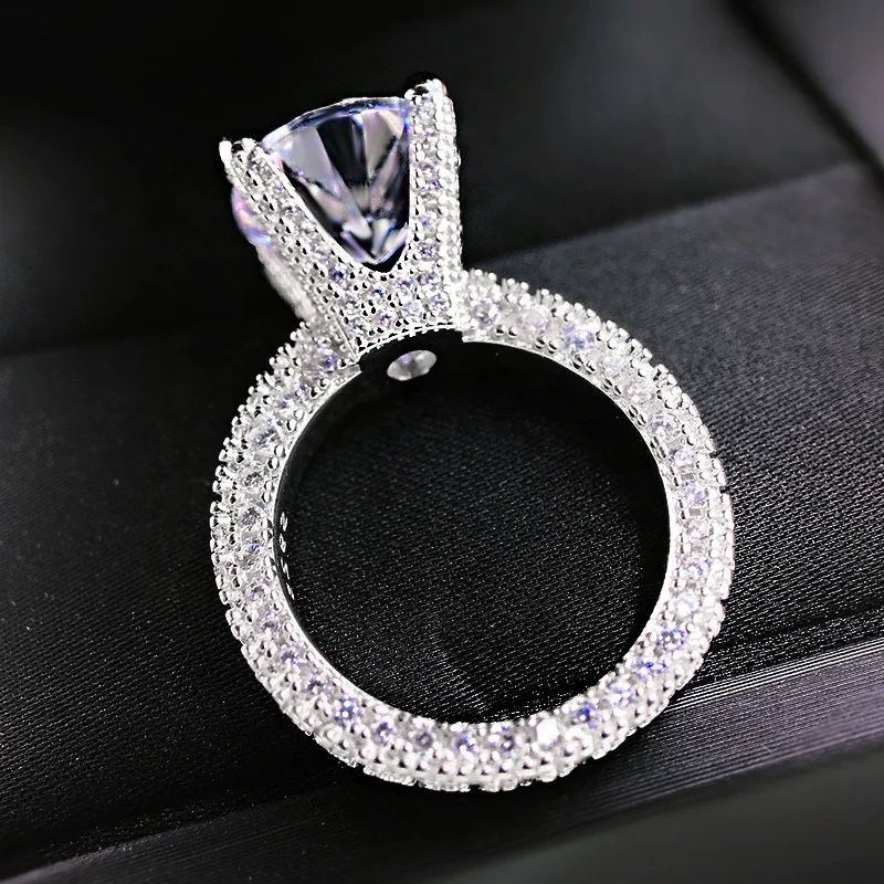925 wholesale sterling silver cz stone 5AAAAA wedding rings custom engagement eternity jewellery rings