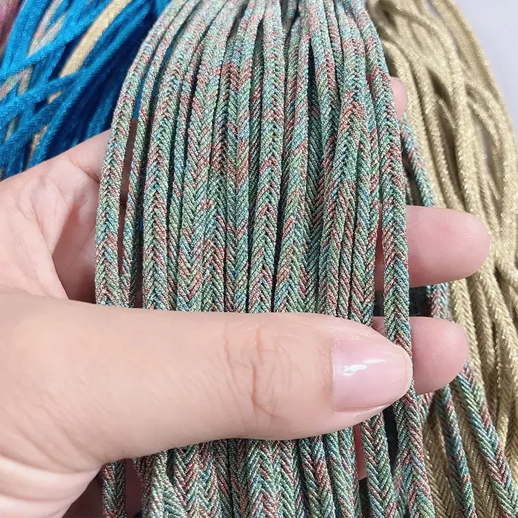 Оптовая продажа 4 мм металлическая тесьма Soutache веревка Сделай Сам плетеный шнур