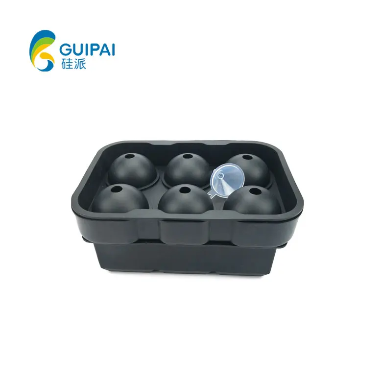 Ice tray silicone cover 6-hole hockey maker with cover 6-cell square ice cube mold set