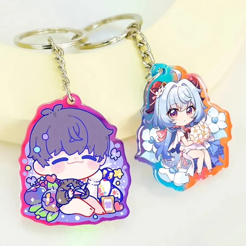 KunShan SYD Crafts Customized Anime Cartoon Color Gradient Keychains Charms Laser Cut Plastic Acrylic keychain