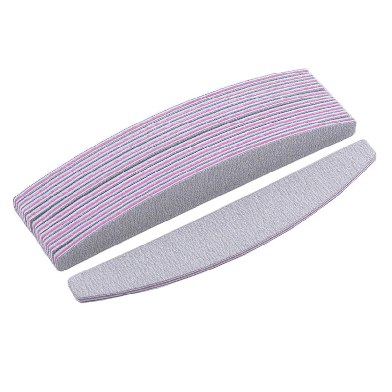 Hot Selling 100/180 Grit Nail Files Quality Half-Moon Shapes Professional with Custom Logo Double Side