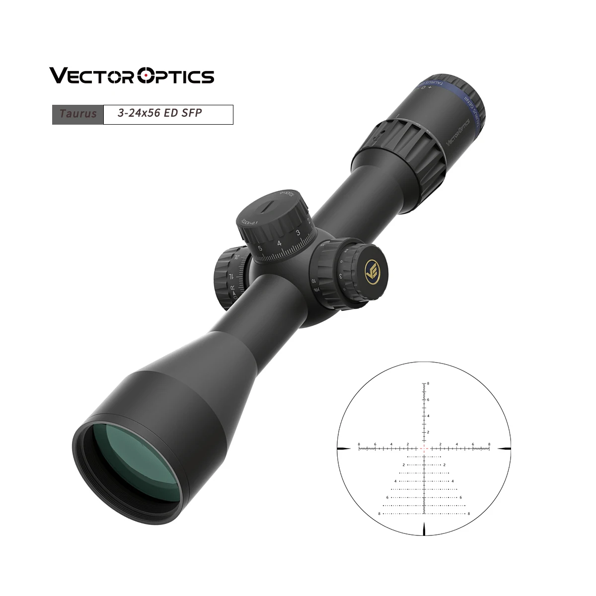 Vector Optics Taurus 3-24x56 ED Scope 34mm SFP Zero Stop Long Range Optical Scope
