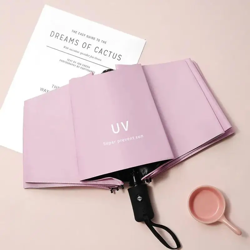 Factory price Automatic Mini 3 folding Umbrella Anti UV Umbrella rain UPF50+