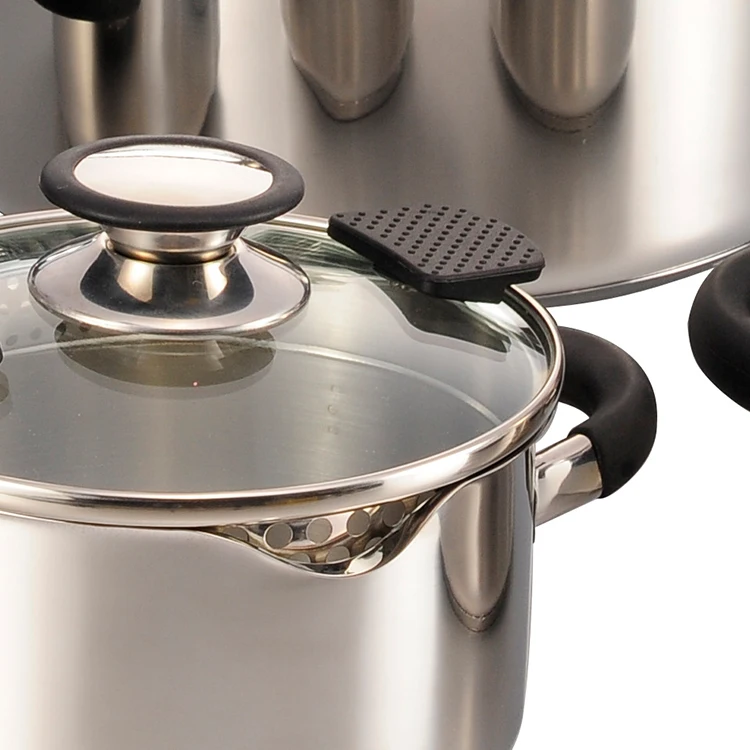 Cheap Glass Lids Pot Set Induction Capsule Bottom Stainless Steel Kitchenware Cookware