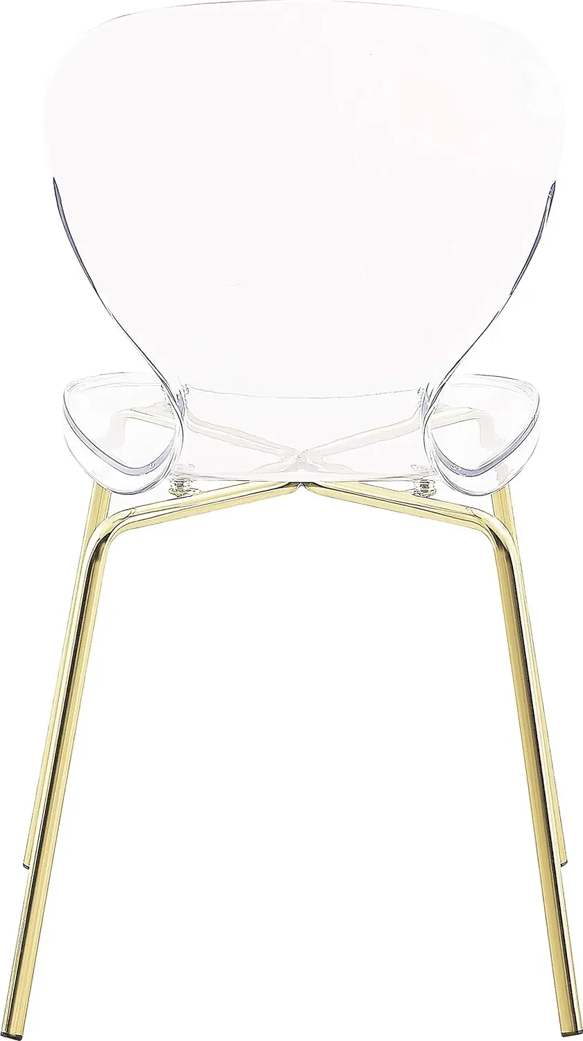 Hot Sale Contemporary Lucite Polycarbonate Stackable Dining Chair with Sturdy Metal Legs