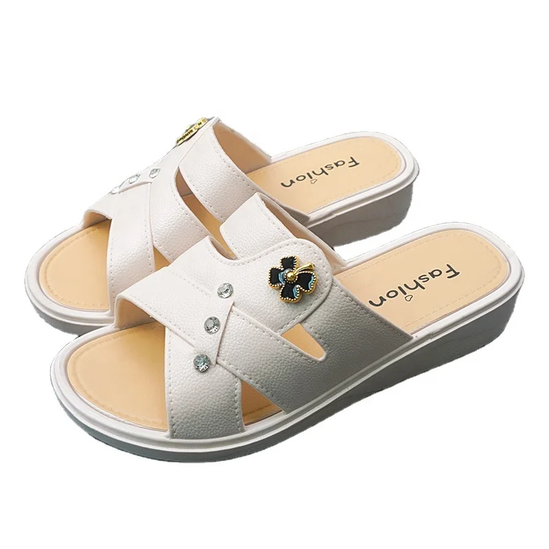 High Quality Women Slipper New Design Summer Beach Shoes Factory Price Wholesale Elegance Wedge Sandal For Ladies