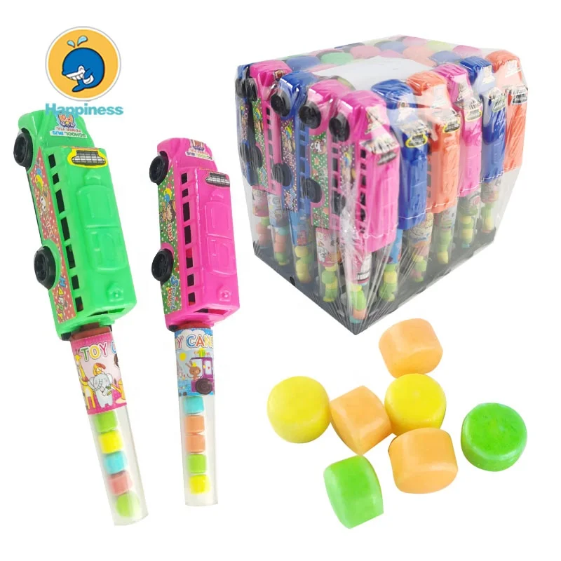 new product colorful school bus car toy candy