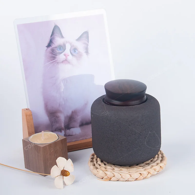 Coral Pet Animal Urna Wood Lid Vintage White Ceramic Urns For Pets Cremation Ashes Keepsake Large Tin Pet Urns