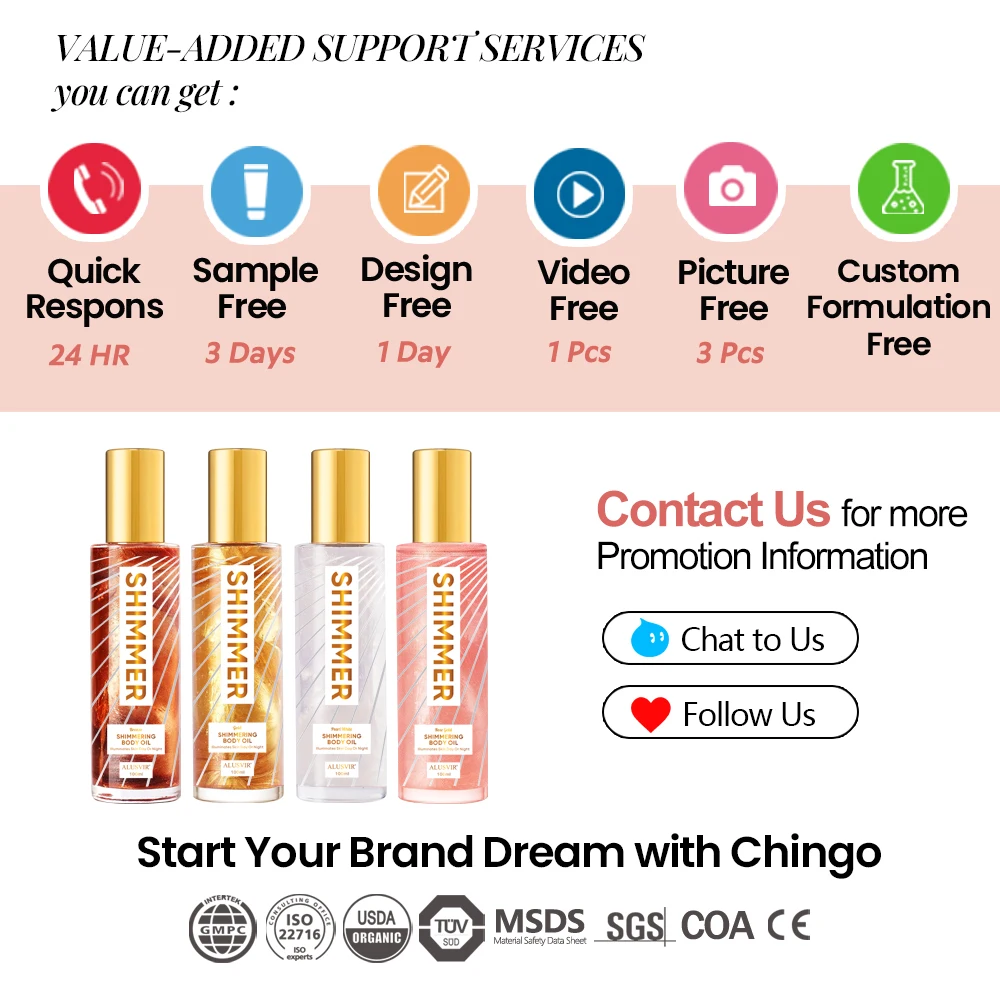 Wholesale Beauty Golden Bronzer Face Body Glow Deep Shimmering Body Oil Sunless Glitter Tanning Shimmer Oil Private Label