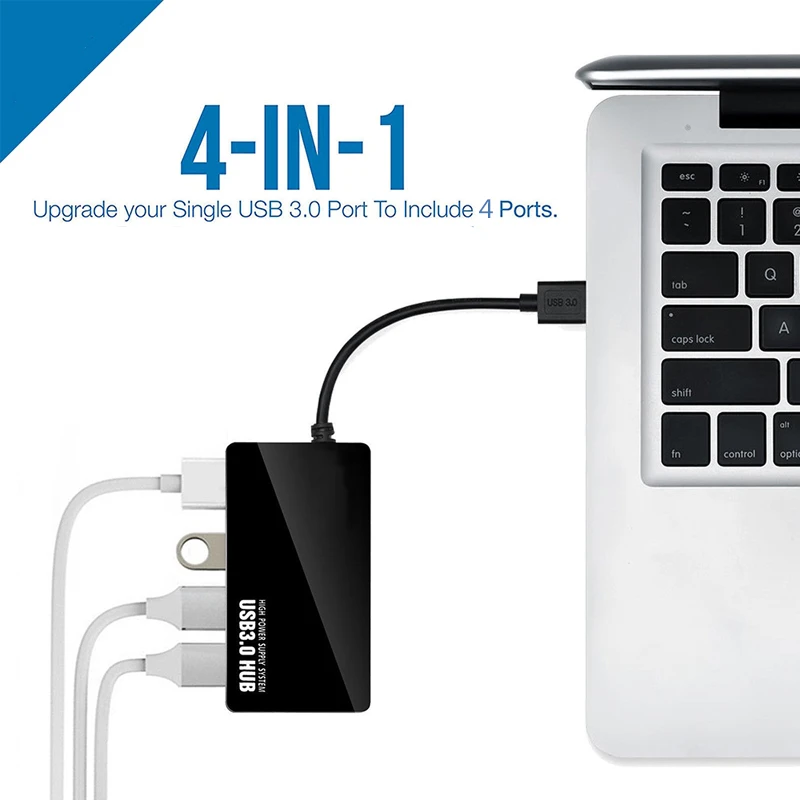 Adapter For Laptop PC High Speed USB 3.0 Hub External 4 Ports