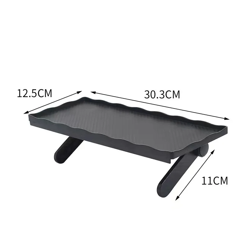 Adjustable Black Plastic TV Screen Mount Top Shelf Computer Screen Organizer Wall-Mounted Wireless Router Set-Top Box Tool Use