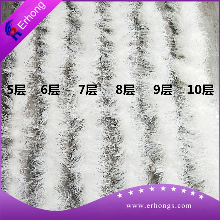2Meter Quality Ostrich Feathers Trim Boa for Craft Party Wedding Clothing Dress Cuff Sewing Decor Plumes Shawl 6 to 10 Ply