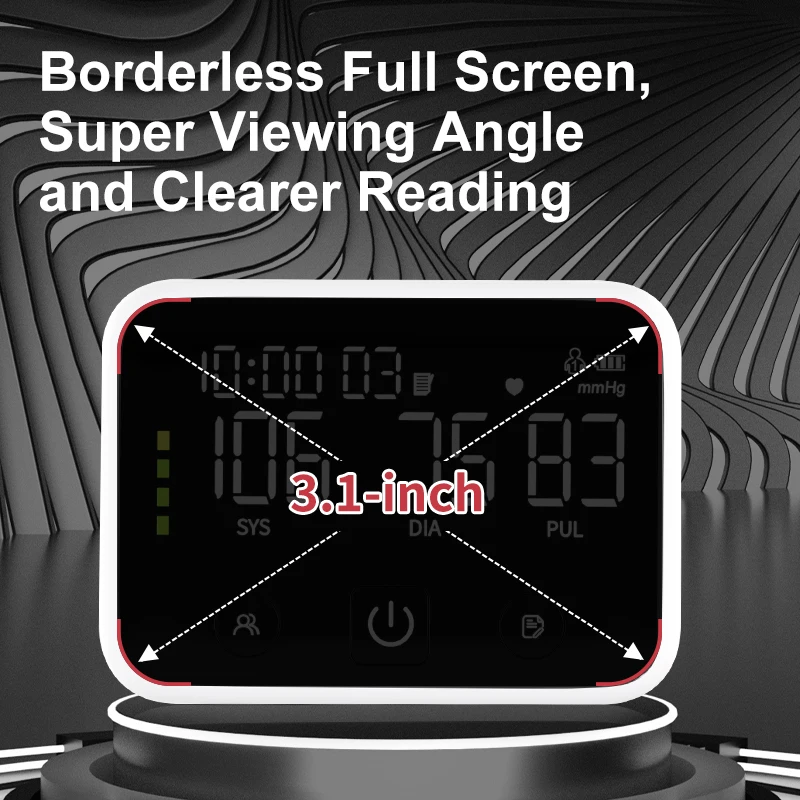 Portable Automatic LED Display Smart Sphygmomanometer Tensiometro Rechargeable BP Monitor Digital Wrist Blood Pressure Monitor