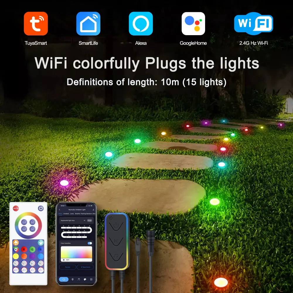 Модный Tuya Smart наружный WiFi роутер для центра сада и RGB-IC со светодиодной подсветкой поддержка пульт дистанционного