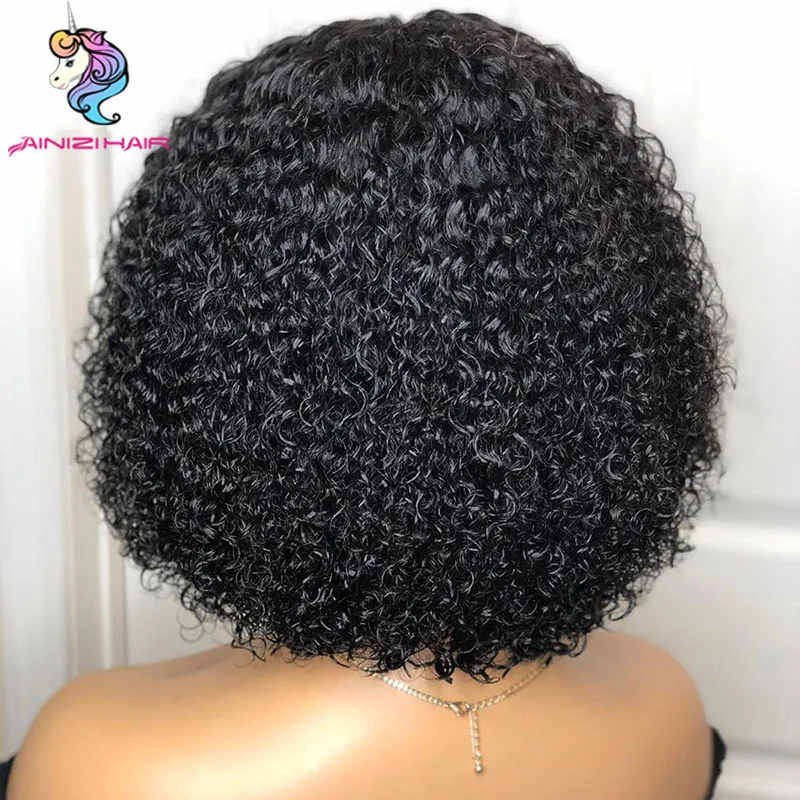 
AINIZI Unprocessed Virgin Brazilian Human Hair wigs Kinky Curly Best Quality 13X4 lace front Wig For Black Women 