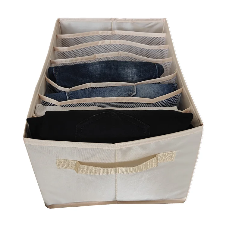 Washable foldable household socks Clothing Storage box jeans 6 grids Oxford wardrobe clothes folding Organizer for closet