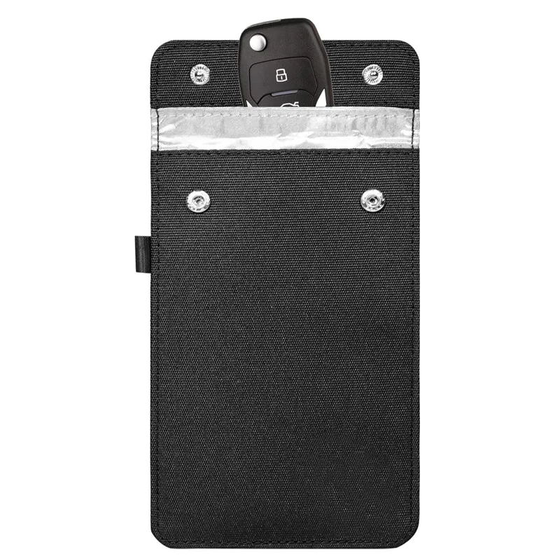 Car Anti Theft Device Shields Against All Signal Types, Includes RFID Blocking Durable Faraday Bag, Fits Most Keyfobs.