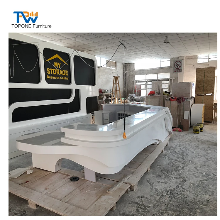 Custom unique modern artificial stone acrylic led bar counter