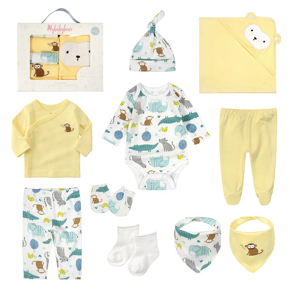 Wholesale 10pcs Baby Sleepwear Gift Package Newborn Clothes Baby Gift 100% Cotton Baby Shower Gift Set Box