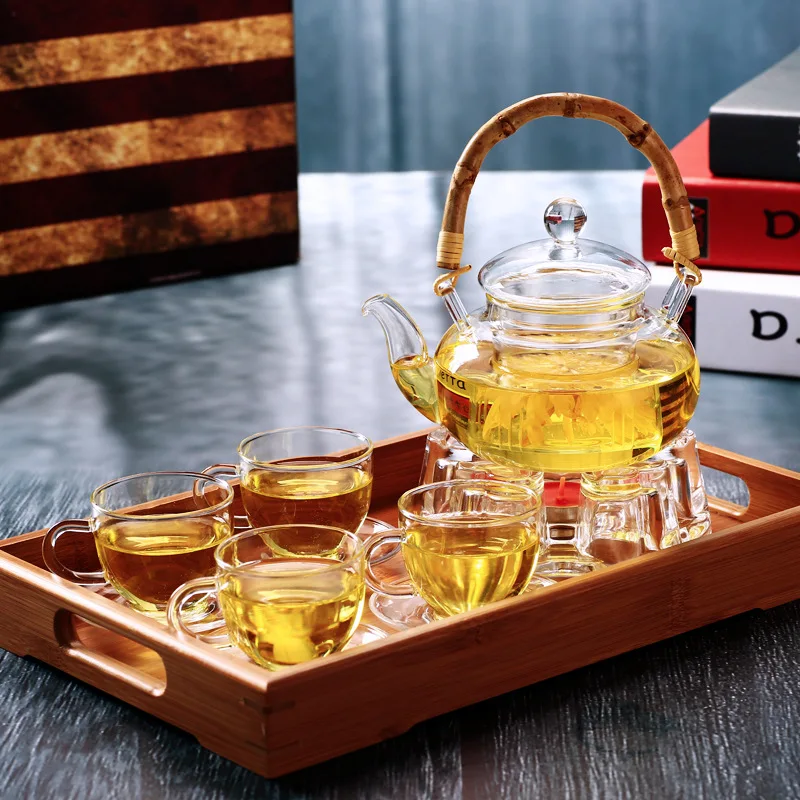 
Transparent high quality borosilicate glass teapot with infuser 