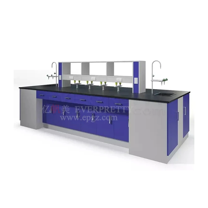 School Furniture Laboratory Work Bench Biology Modular Lab Bench Wooden Island Work Table for Lab