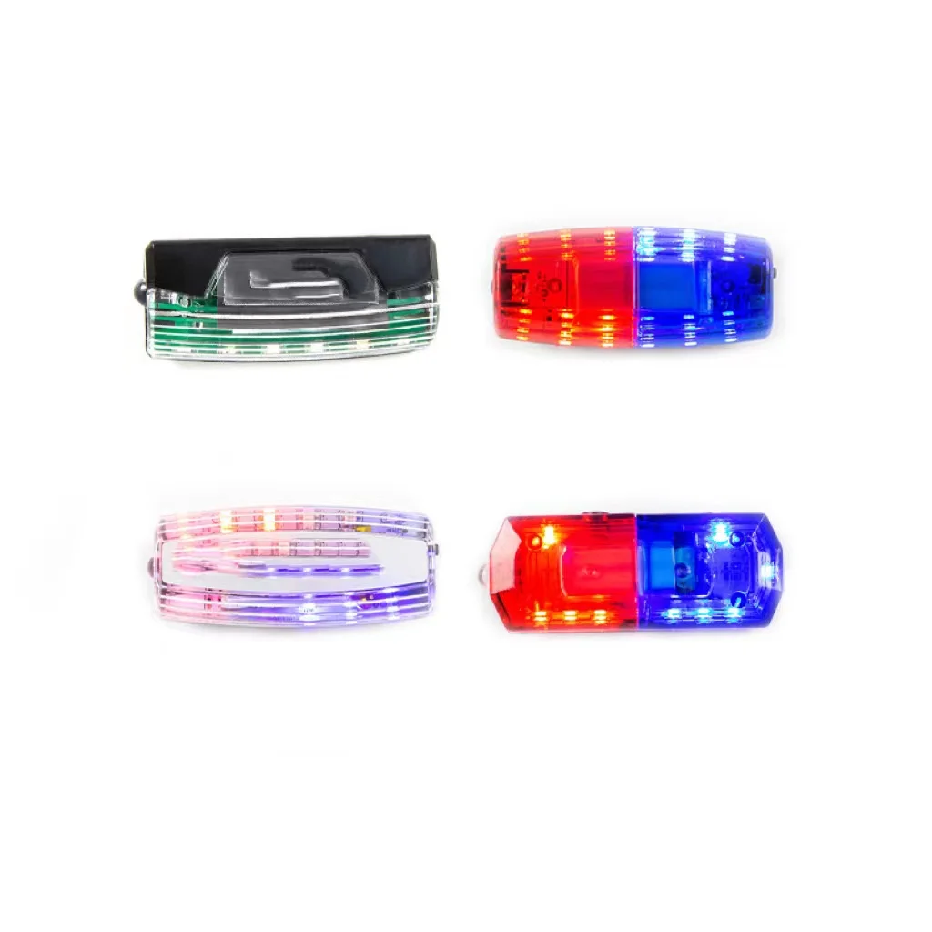 Hot selling gravity led warning flashing red and blue transparent rechargeable shoulder light