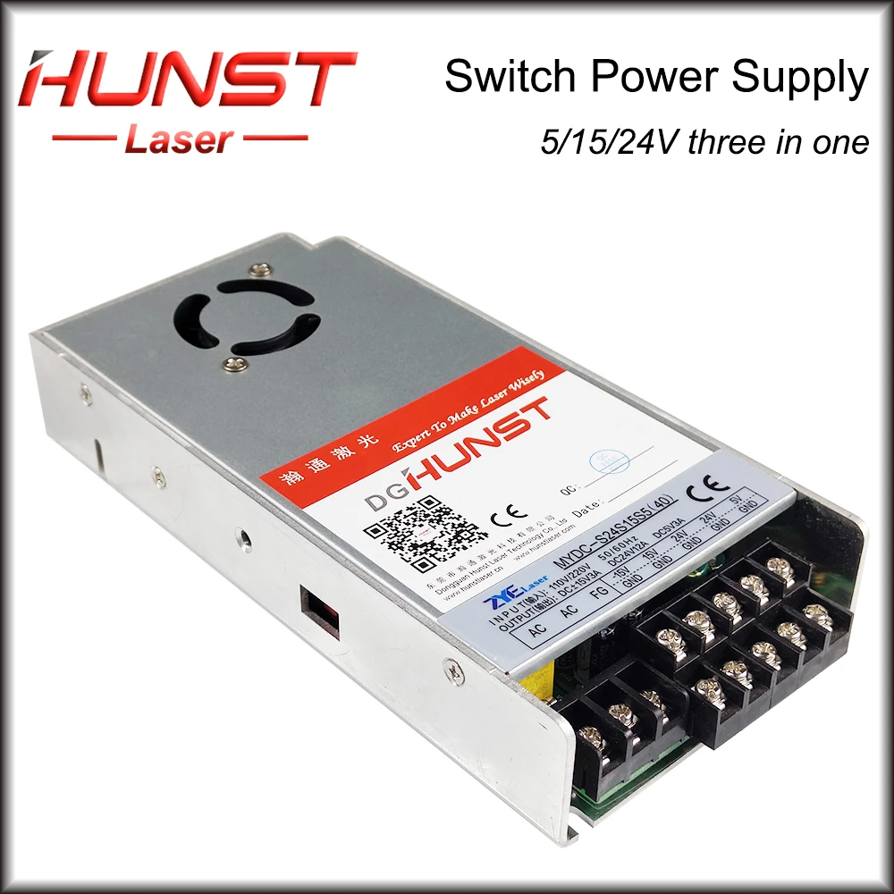 Hunst 500w Switching Power Supply 3 In One Switch Power Supply Input 110v/220v Output 24V 12A 15V 5V  for Laser Marking Machine