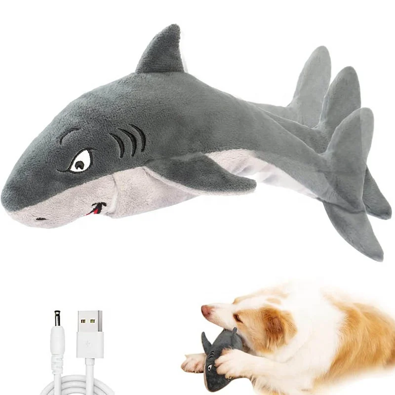 hot sale pet cute plush dog toys wholesale interactive floppy fish shark puppy dog toy