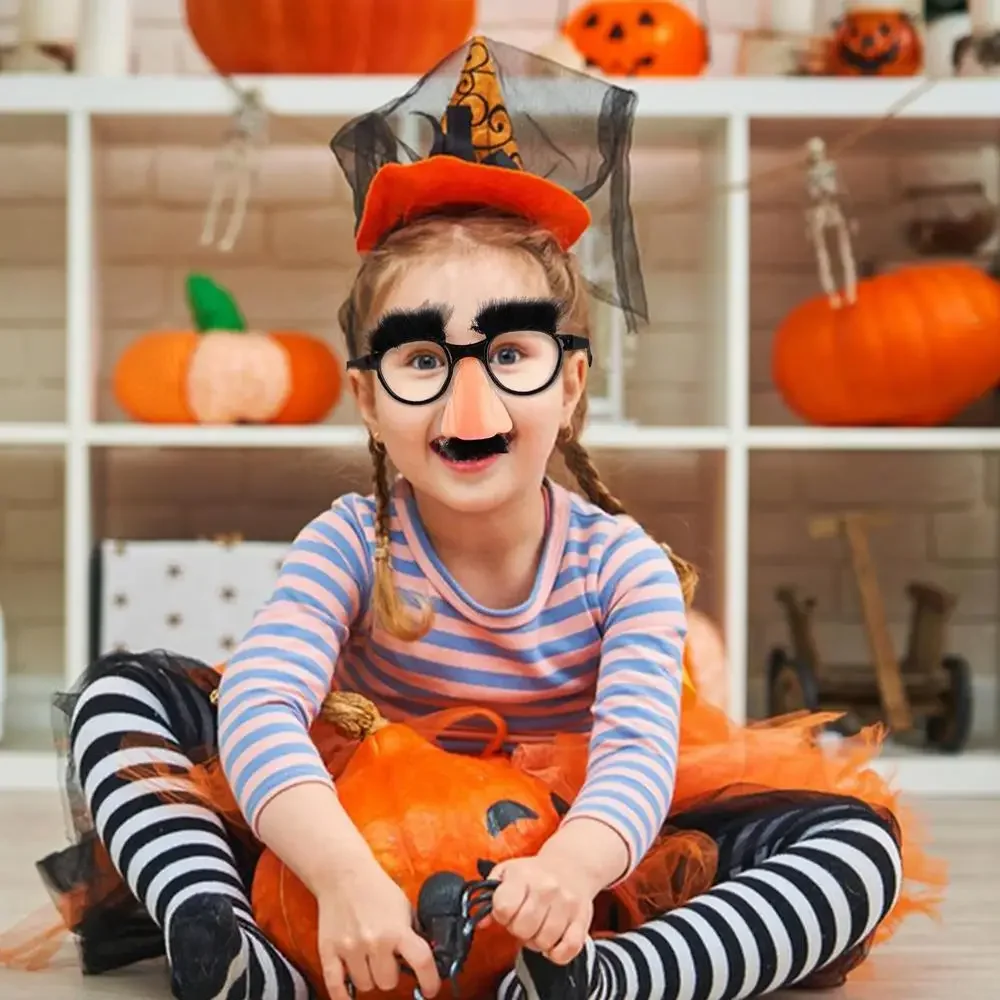 Big Nose Glasses with Eyebrows Mustache Silly Funny Photo Props Halloween Party Eyeglasses Novelty Prank for Birthday Parties