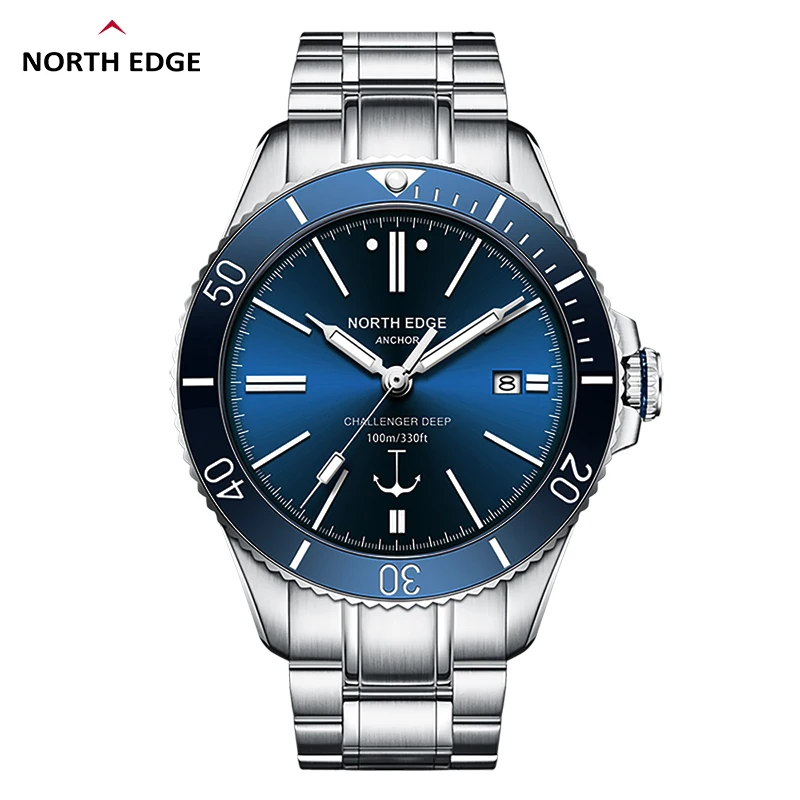 New North Edge ANCHOR Smartwatch 316L Stainless Steel Case 100m Waterproof Daily Waterproof Swim Sports Smart Watch For Men