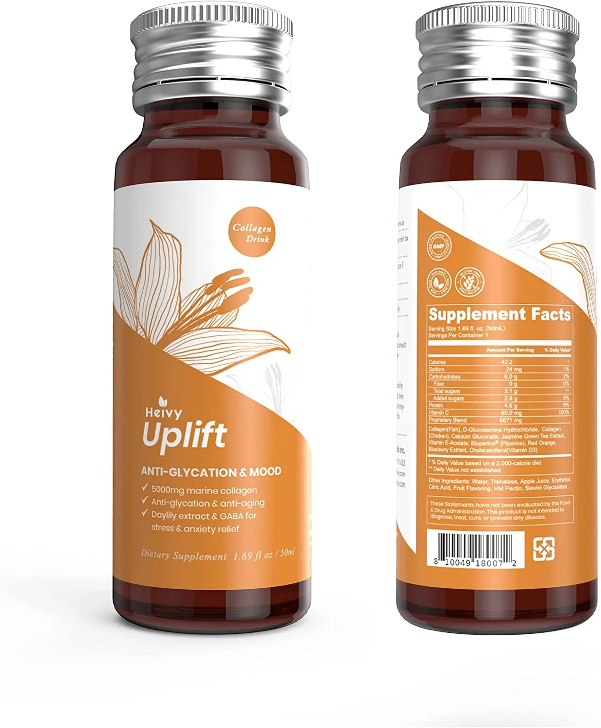 Natural Lady Beauty Products Skin Whitening Anti Aging Marine Collagen Drink 10,000mg With Coenzyme Q10 OEM