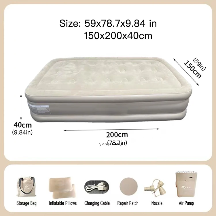 Camping Self inflating Mattress Inflatable Air Bed with Built-in Rechargeable Pump