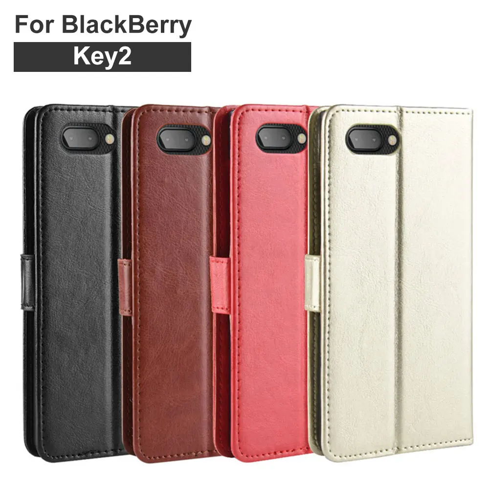 Wallet Phone Case For Blackberry Key2 Lite Purse Tpu Cases Flip Cover Soft Litchi Silicone Bumper Camera Lens Protection
