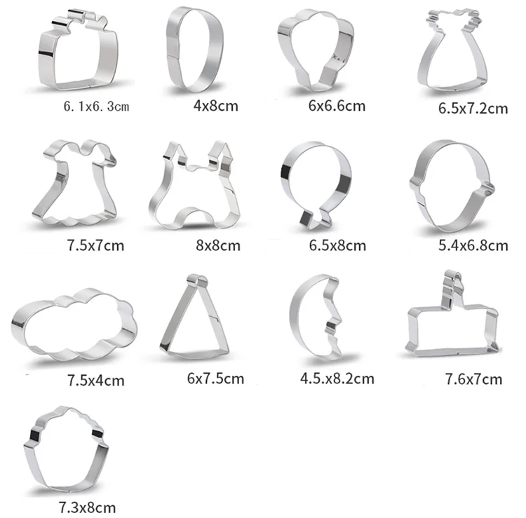 Custom High Quality Stainless Steel Baby Castle Angel Cookie Cutter Set